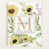 2023 Monogram Zonnebloem Wekelijks Maandelijks Nie Planner (Voorkant)