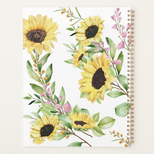 2023 Monogram Zonnebloem Wekelijks Maandelijks Nie Planner (Achterkant)