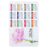 2023 Mooie Roze Pioen | Bloemencalender Magneet (Verticaal)