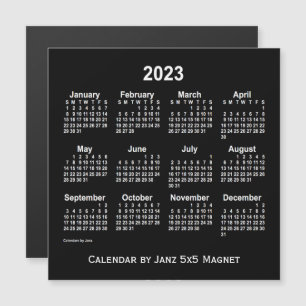 2023 Neon White Agenda van Janz 5x5 Magnet