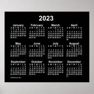 2023 Neon White Wall Agenda van Janz Poster