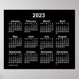 2023 Neon White Wandkalender van Janz Poster
