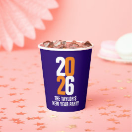 2023 new year event custom orange white dark blue papieren bekers
