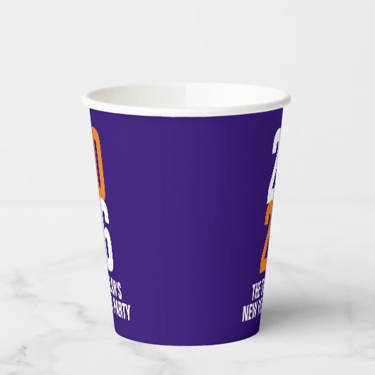 2023 new year event custom orange white dark blue papieren bekers (Links)