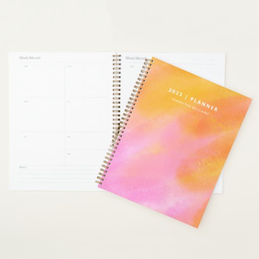 2023 Niet-gedateerde maandelijkse Colorful Waterve Planner (Display)