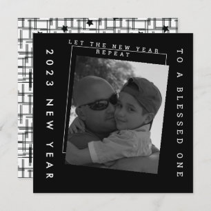 2023 Nieuwe jaren zwart-wit foto Kaart