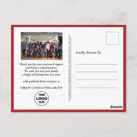 2023 Nieuwjaar Business Photo Festive Pine Bough Briefkaart (Achterkant)