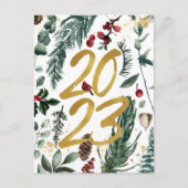 2023 Nieuwjaar Business Photo Festive Pine Bough Briefkaart (Voorkant)