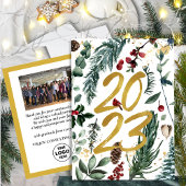 2023 Nieuwjaar Business Photo Festive Pine Bough Briefkaart