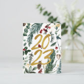 2023 Nieuwjaar Business Photo Festive Pine Bough Briefkaart (Staand voorkant)