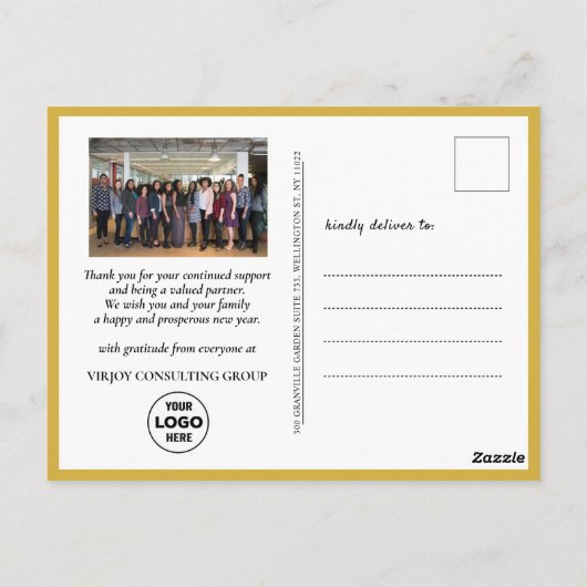 2023 Nieuwjaar Business Photo Festive Pine Bough Briefkaart (Achterkant)