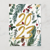 2023 Nieuwjaar Business Photo Festive Pine Bough Briefkaart (Voorkant)