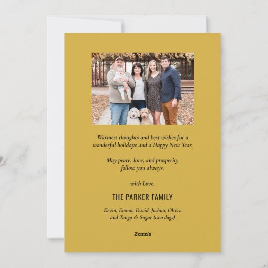 2023 Nieuwjaar Gold Confetti Pine Bough Photo Feestdagenkaart (Achterkant)