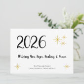 2023 Nieuwjaar Gold Snowflakes feestelijke typogra Feestdagenkaart (Staand voorkant)