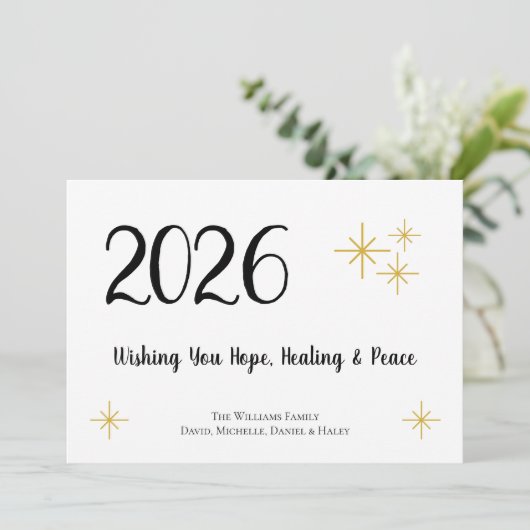 2023 Nieuwjaar Gold Snowflakes feestelijke typogra Feestdagenkaart (Staand voorkant)
