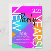 2023 Nieuwjaarsfeest Gradiënt Neon Vormgeving  Kaart (Voorkant)