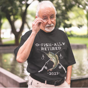 2023 O-Fish-Ally Gepensioneerd Grappig Gevist T-shirt