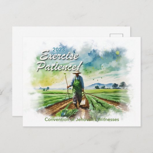 2023 Oefengeduld! Briefkaart van het JW-verdrag (Voorkant / Achterkant)