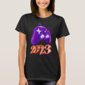 2023 Onvergrendelde videospelcontroller op gameniv T-shirt (Voorkant)