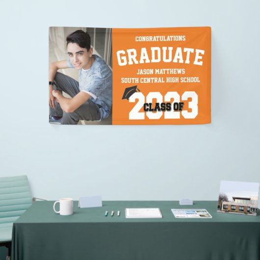 2023 Oranje Afstuderen banner met Pet (Beurs)
