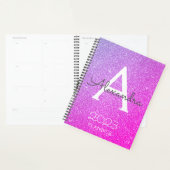 2023 Paarse Roze Glitter Glans Monogram Planner (Display)