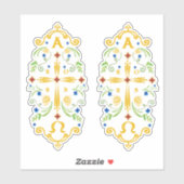 2023 Paschal Candle Blue Flowers Sticker (Vel)