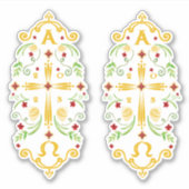2023 Paschal Candle Red Flowers Sticker (Voorkant)