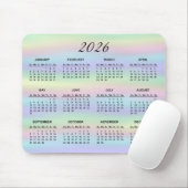 2023 Pastel Rainbow Holographic Calendar Muismat (Met muis)