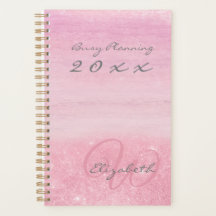 2023 Planner Pink Ombre Shimmer met monogram