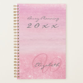 2023 Planner Pink Ombre Shimmer met monogram