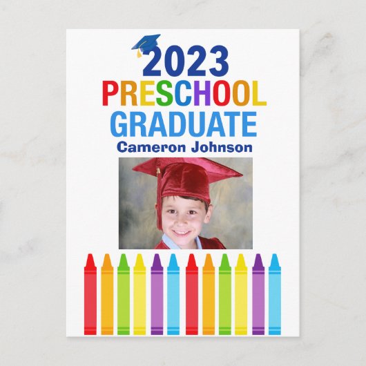 2023 Preschool Afstuderen PreK Kinder Foto Afstude Briefkaart (Voorkant)
