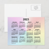 2023 Rainbow Cloud Mini Calendar van Janz Briefkaart (Voorkant / Achterkant)