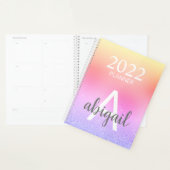 2023 Rainbow Pastel Glitter Stylish Monogram Name Planner (Display)