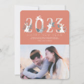 2023 Red Foliage Bunny Chinese nieuwjaarsfotokaart Kaart (Voorkant)