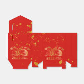 2023 Red Gold Rabbit Chinese nieuwjaarscadeau Bedankdoosjes (Uitgevouwen)