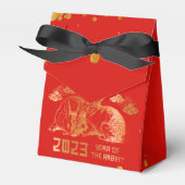 2023 Red Gold Rabbit Chinese nieuwjaarscadeau Bedankdoosjes (Voorkant Zijde)