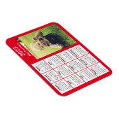 2023 Red Mini Photo Calendar Magneet (Rechterzijde)