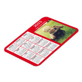 2023 Red Mini Photo Calendar Magneet (Linkerzijde)