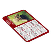 2023 Red Mini Photo Calendar Magneet (Rechterzijde)