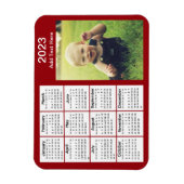2023 Red Mini Photo Calendar Magneet (Verticaal)