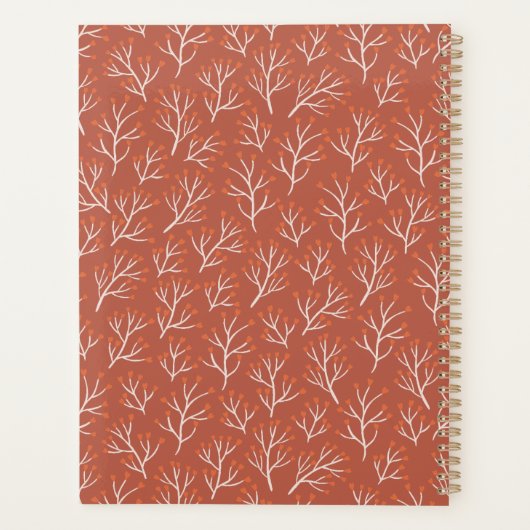 2023 Red Winter Floral & Foliage Bunny Planner (Achterkant)