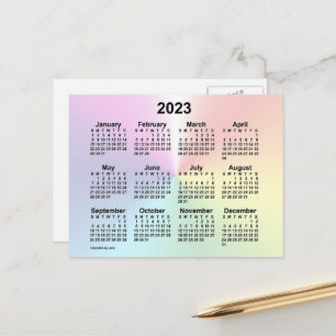 2023 Regenboogwolk Mini Kalender van Janz Briefkaart
