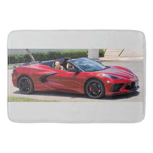 2023 Rood corvette badmatt Badmat (Voorkant)