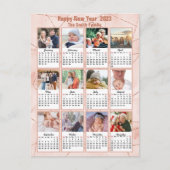 2023 Roos Gold Modern reeks 12 Fotokalender Briefkaart (Voorkant)