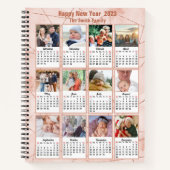 2023 Roos Gold Modern reeks 12 Fotokalender Notitieboek (Voorkant)