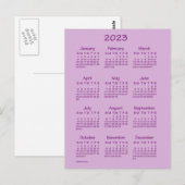 2023 Rose Pink Tekton Mini Kalender van Janz Briefkaart (Voorkant / Achterkant)