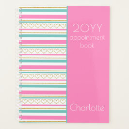 2023 Roze Benoeming Book Glitter Hearts Name Planner