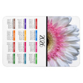 2023 Roze en Witte Gerbera Madelief Kalender Magneet (Horizontaal)