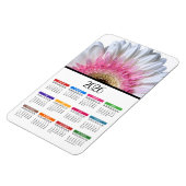 2023 Roze en Witte Gerbera-Margriet Kalender Magneet (Linkerzijde)