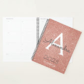 2023 Roze Goud Blush Roze Glitter Monogram Planner (Display)